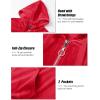 image:imageMAGCOMSEN Womens Velour Hooded Jacket Long Sleeve Full Zip Outerwear Soft Warm Velvet Jacket with Side PocketsRed