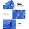 image:imageMAGCOMSEN Womens Velour Hooded Jacket Long Sleeve Full Zip Outerwear Soft Warm Velvet Jacket with Side PocketsSea Blue