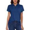 image:imageMAGCOMSEN Golf Shirts for Women UPF 50 Sun Protection Short Sleeve Collared Casual Polo Shirt Tops Dark Blue 2XL