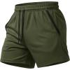 image:imageMAGCOMSEN Mens 5 Athletic Running Shorts Quick Dry Lightweight Linerless Mesh Workout Gym Active Shorts with PocketsArmy Green