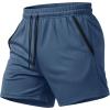 image:imageMAGCOMSEN Mens 5 Athletic Running Shorts Quick Dry Lightweight Linerless Mesh Workout Gym Active Shorts with PocketsBlue Grey