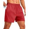 image:imageMAGCOMSEN Mens Athletic Shorts 5 Quick Dry Lightweight Linerless Gym Workout Hiking Shorts with Zipper PocketsRed