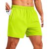image:imageMAGCOMSEN Mens Athletic Shorts 5 Quick Dry Lightweight Linerless Gym Workout Hiking Shorts with Zipper PocketsYellow Green