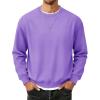 image:imageMAGCOMSEN Mens Fleece Lined Sweatshirts Long Sleeve Crewneck Pullover Winter Fall Warm Casual SweatshirtLight Purple