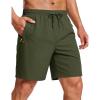 image:imageMAGCOMSEN Mens Hiking Shorts 7 Quick Dry Lightweight 3 Zipper Pockets Summer Workout Gym Athletic Running Shorts MenArmygreen