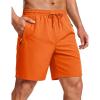 image:imageMAGCOMSEN Mens Hiking Shorts 7 Quick Dry Lightweight 3 Zipper Pockets Summer Workout Gym Athletic Running Shorts MenOrange