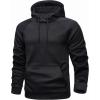 image:imageMAGCOMSEN Mens Hoodies Fleece Lined Casual Athletic Sweatshirts Pullover with Kangaroo PocketBlack
