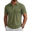 image:imageMAGCOMSEN Mens Polo Shirts Short Sleeve Moisture Wicking Lightweight Athletic Casual Collared Golf ShirtArmy Green