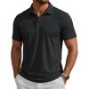 image:imageMAGCOMSEN Mens Polo Shirts Short Sleeve Moisture Wicking Lightweight Athletic Casual Collared Golf ShirtBlack