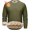 image:imageMAGCOMSEN Mens Sweatshirt Crewneck Thermal Sherpa Lined Sweatshirts Warm Winter Casual TopsArmy Green