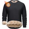 image:imageMAGCOMSEN Mens Sweatshirt Crewneck Thermal Sherpa Lined Sweatshirts Warm Winter Casual TopsBlack