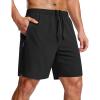 image:imageMAGCOMSEN Mens Workout Athletic Shorts 7 Lightweight Quick Dry Water Resistant Zipper Pockets Gym Hiking ShortsBlack
