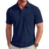 image:imageMAGCOMSEN Polo Shirts for Men Short Sleeve Collared Golf Shirt with Pocket Moisture Wicking Quick Dry Performance Polos2 Navy