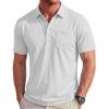 image:imageMAGCOMSEN Polo Shirts for Men Short Sleeve Collared Golf Shirt with Pocket Moisture Wicking Quick Dry Performance Polos3 White
