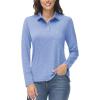 image:imageMAGCOMSEN UPF 50 Long Sleeve Women Polo Shirt Moisture Wicking Golf Tshirt Quick Dry Activewears Spring Tops L B M Light Blue