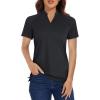 image:imageMAGCOMSEN Womens Polo Shirts ShortSleeve T Golf Fishing for Women Hiking Shirt Pique Polos Camping Dry Fast Running Black XXLarge