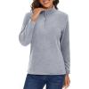 image:imageMAGCOMSEN Womens Quarter Zip Pullover Polar Fleece Jacket Soft Lightweight Sweatshirts Long Sleeve Warm Tops