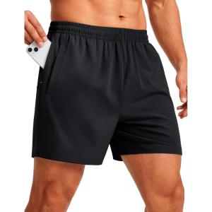 image:imageMAGCOMSEN Mens Athletic Shorts 5 Quick Dry Lightweight Linerless Gym Workout Hiking Shorts with Zipper PocketsBlack