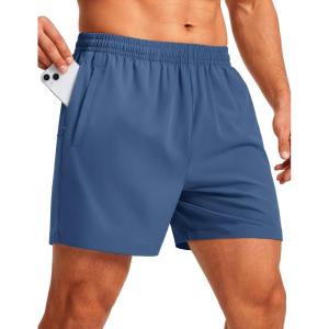 image:imageMAGCOMSEN Mens Athletic Shorts 5 Quick Dry Lightweight Linerless Gym Workout Hiking Shorts with Zipper PocketsBlue Grey