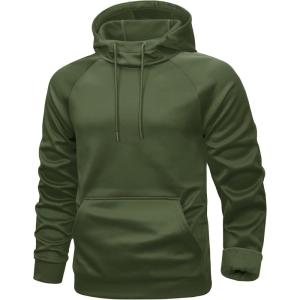 image:imageMAGCOMSEN Mens Hoodies Fleece Lined Casual Athletic Sweatshirts Pullover with Kangaroo PocketArmy Green
