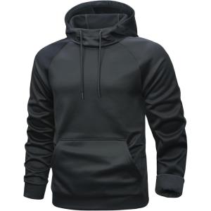 image:imageMAGCOMSEN Mens Hoodies Fleece Lined Casual Athletic Sweatshirts Pullover with Kangaroo PocketDark Grey