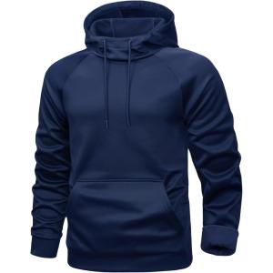 image:imageMAGCOMSEN Mens Hoodies Fleece Lined Casual Athletic Sweatshirts Pullover with Kangaroo PocketNavy