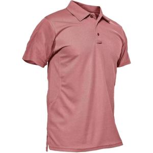 image:imageMAGCOMSEN Mens Polo Shirt Quick Dry Performance Short Sleeve Tactical Shirts Pique Jersey Golf Shirt11 Grey Pink