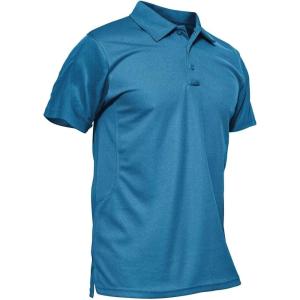 image:imageMAGCOMSEN Mens Polo Shirt Quick Dry Performance Short Sleeve Tactical Shirts Pique Jersey Golf Shirt14 Blue Green