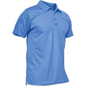 image:imageMAGCOMSEN Mens Polo Shirt Quick Dry Performance Short Sleeve Tactical Shirts Pique Jersey Golf Shirt15 Lightblueshort