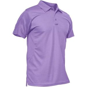 image:imageMAGCOMSEN Mens Polo Shirt Quick Dry Performance Short Sleeve Tactical Shirts Pique Jersey Golf Shirt16 Light Purple
