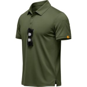 image:imageMAGCOMSEN Mens Polo Shirts Short Sleeve Dry Fit Moisture Wicking Golf Polos UPF 50 Casual Collared TShirtArmy Green