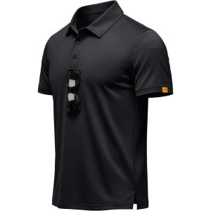 image:imageMAGCOMSEN Mens Polo Shirts Short Sleeve Dry Fit Moisture Wicking Golf Polos UPF 50 Casual Collared TShirtBlack