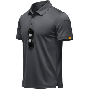 image:imageMAGCOMSEN Mens Polo Shirts Short Sleeve Dry Fit Moisture Wicking Golf Polos UPF 50 Casual Collared TShirtDark Grey