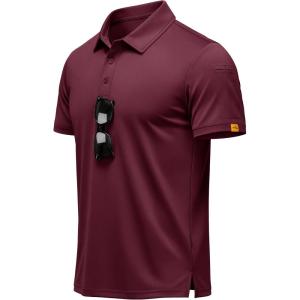 image:imageMAGCOMSEN Mens Polo Shirts Short Sleeve Dry Fit Moisture Wicking Golf Polos UPF 50 Casual Collared TShirtWine Red