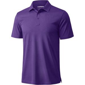 image:imageMAGCOMSEN Mens Polo Shirts Short Sleeve Golf Quick Dry Collared Moisture Wicking Athletic Performance PolosPurple