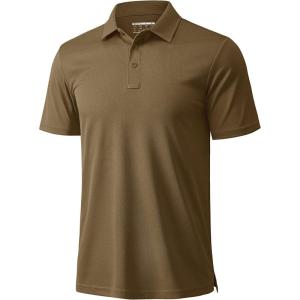 image:imageMAGCOMSEN Mens Polo Shirts Short Sleeve Golf Quick Dry Collared Moisture Wicking Athletic Performance PolosWolf Brown