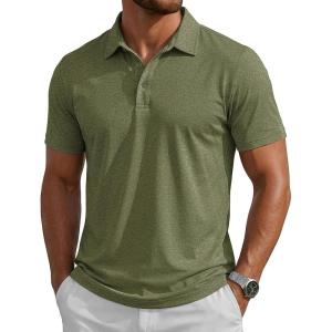 image:imageMAGCOMSEN Mens Polo Shirts Short Sleeve Moisture Wicking Lightweight Athletic Casual Collared Golf ShirtArmy Green