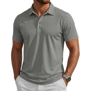 image:imageMAGCOMSEN Mens Polo Shirts Short Sleeve Moisture Wicking Lightweight Athletic Casual Collared Golf ShirtGrey
