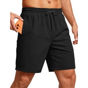 image:imageMAGCOMSEN Mens Workout Running Shorts 7 Quick Dry Athletic Hiking Shorts Lightweight Gym Tennis with PocketsBlack