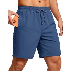 image:imageMAGCOMSEN Mens Workout Running Shorts 7 Quick Dry Athletic Hiking Shorts Lightweight Gym Tennis with PocketsBlue Grey