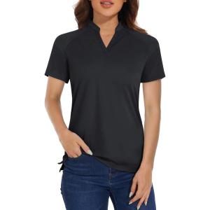 image:imageMAGCOMSEN Womens Polo Shirts ShortSleeve T Golf Fishing for Women Hiking Shirt Pique Polos Camping Dry Fast Running Black XXLarge