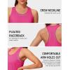 image:imageMAGCOMSEN Tank Tops for Women Workout Racerback Sleeveless Racer Back Tops Athletic Yoga Running Gym Muscle Pilates TankRose Red