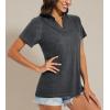 image:imageMAGCOMSEN Womens Polo Shirts V Neck UPF 50 Short Sleeve T Shirts Collarless Sun Protection Quick Dry Golf Tennis Tops