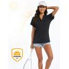 image:imageMAGCOMSEN Womens Polo Shirts V Neck UPF 50 Short Sleeve T Shirts Collarless Sun Protection Quick Dry Golf Tennis Tops