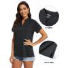 image:imageMAGCOMSEN Womens Polo Shirts V Neck UPF 50 Short Sleeve T Shirts Collarless Sun Protection Quick Dry Golf Tennis Tops