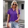 image:imageMAGCOMSEN Womens Polo Shirts Cotton Short Sleeve VNeck Collared Tops Golf Shirt Work Casual Summer TeeApurple