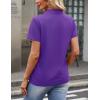 image:imageMAGCOMSEN Womens Polo Shirts Cotton Short Sleeve VNeck Collared Tops Golf Shirt Work Casual Summer TeeApurple