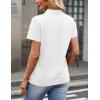 image:imageMAGCOMSEN Womens Polo Shirts Cotton Short Sleeve VNeck Collared Tops Golf Shirt Work Casual Summer TeeAwhite