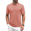 image:imageMAGCOMSEN Mens Polo Shirts Short Sleeve Golf Polo Shirt Cotton Pique Tennis Polo Shirt Lightweight Casual Shirt Grey Pink M