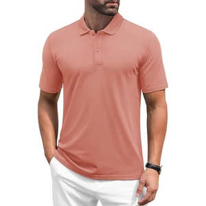 image:imageMAGCOMSEN Mens Polo Shirts Short Sleeve Golf Polo Shirt Cotton Pique Tennis Polo Shirt Lightweight Casual Shirt Grey Pink M